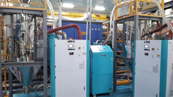 อุตสาหกรรมที่มีความแรง Desiccant Dehumidifier หมุนหอมผึ้ง 1000kg ความจุ Hopper ความจุ 60-4000m3/h กระบวนการการไหลของอากาศ
